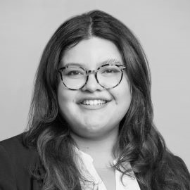 Victoria Barahona headshot photo black and white