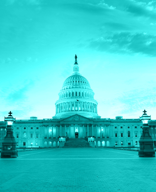 US Capitol Building with blue overlay