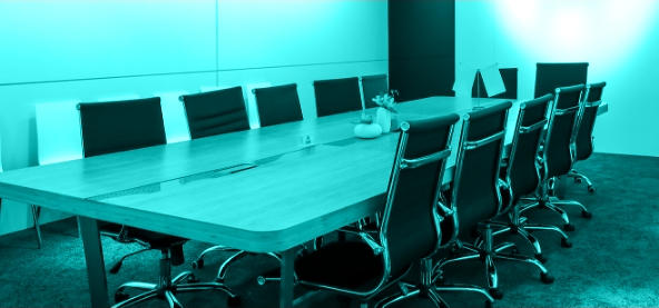 conference room with blue overlay